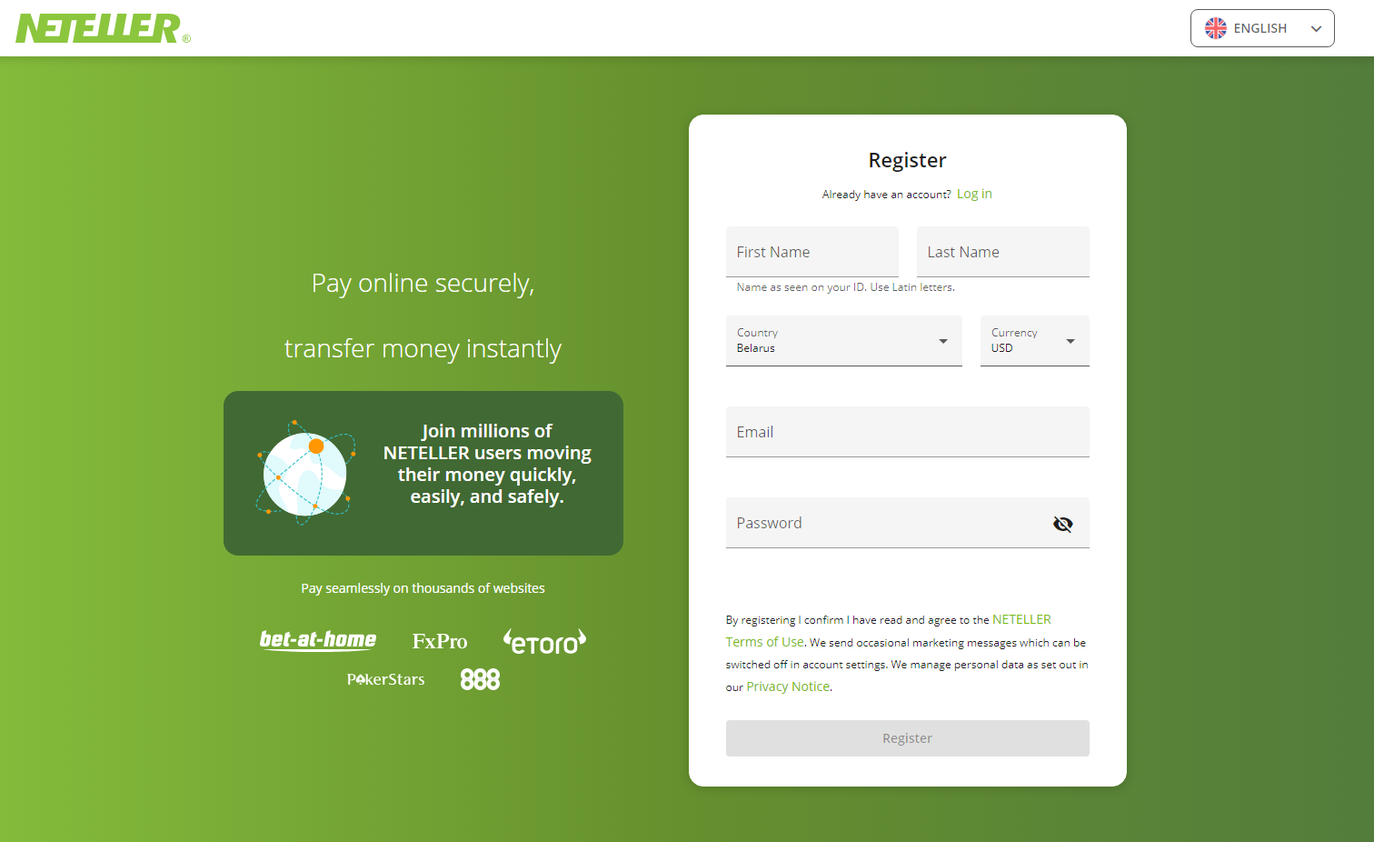 neteller registration